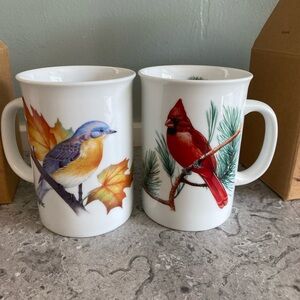 Nature's Songbird Ceramic Mugs - Set of 2 National Geographic in Original Boxes